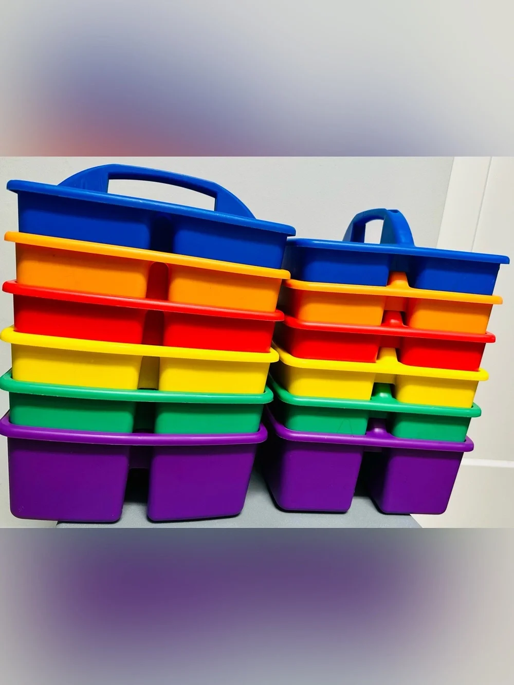TWELVE (12) LAKESHORE LEARNING Classroom/Homeschool Supply Caddies, 2 Sets of 6